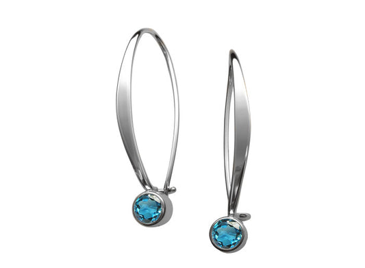 Ed Levin Sway Earring Sterling Silver and Blue Topaz
