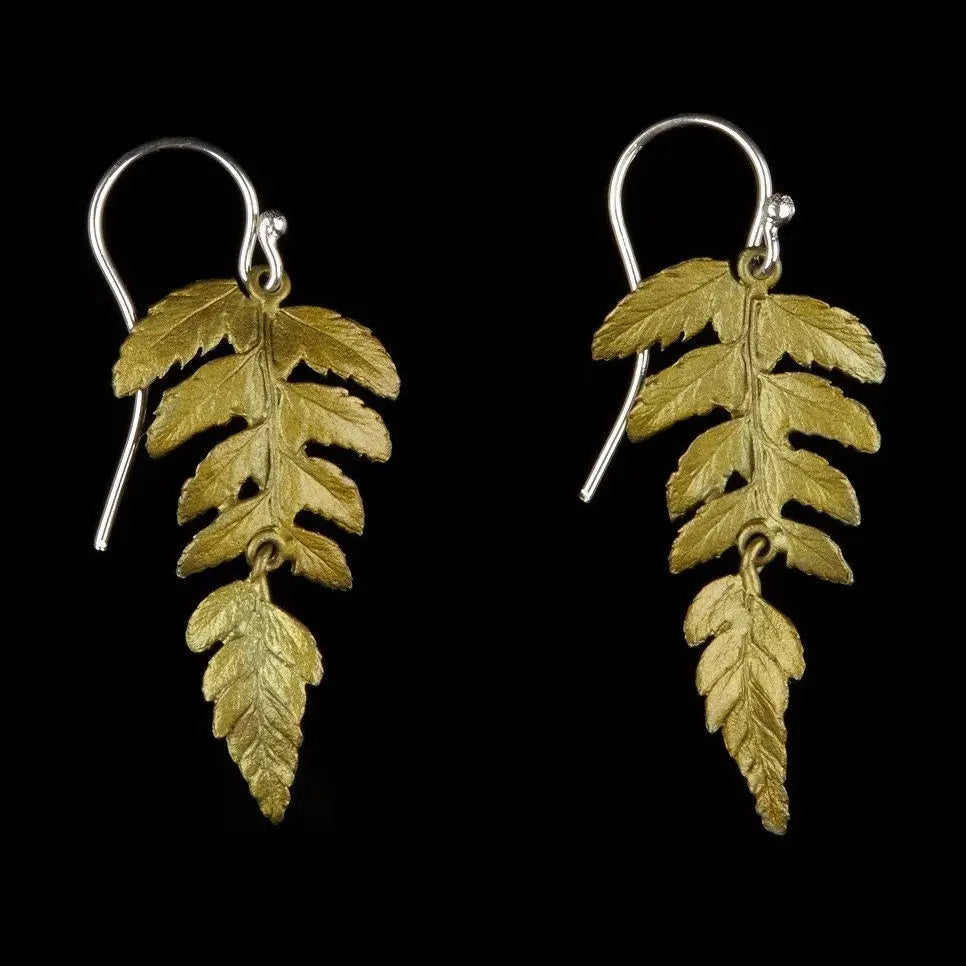 Michael Michaud - Fern Large Single Leaf Wire Earrings