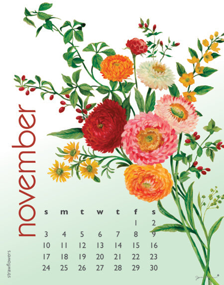 2024 Flowers Spiral Calendar