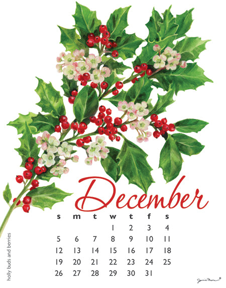 2027 Flowers Spiral 5x7 Calendar
