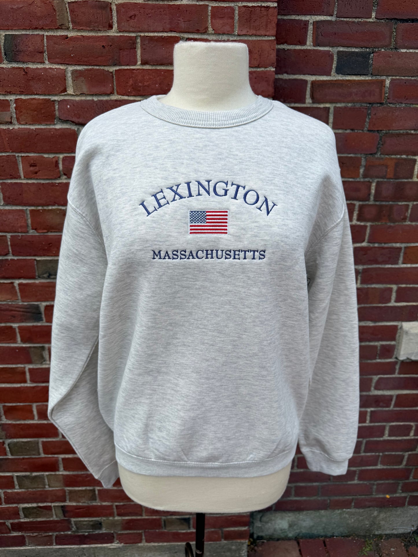 Lexington American Flag Crew Sweatshirt Oatmeal