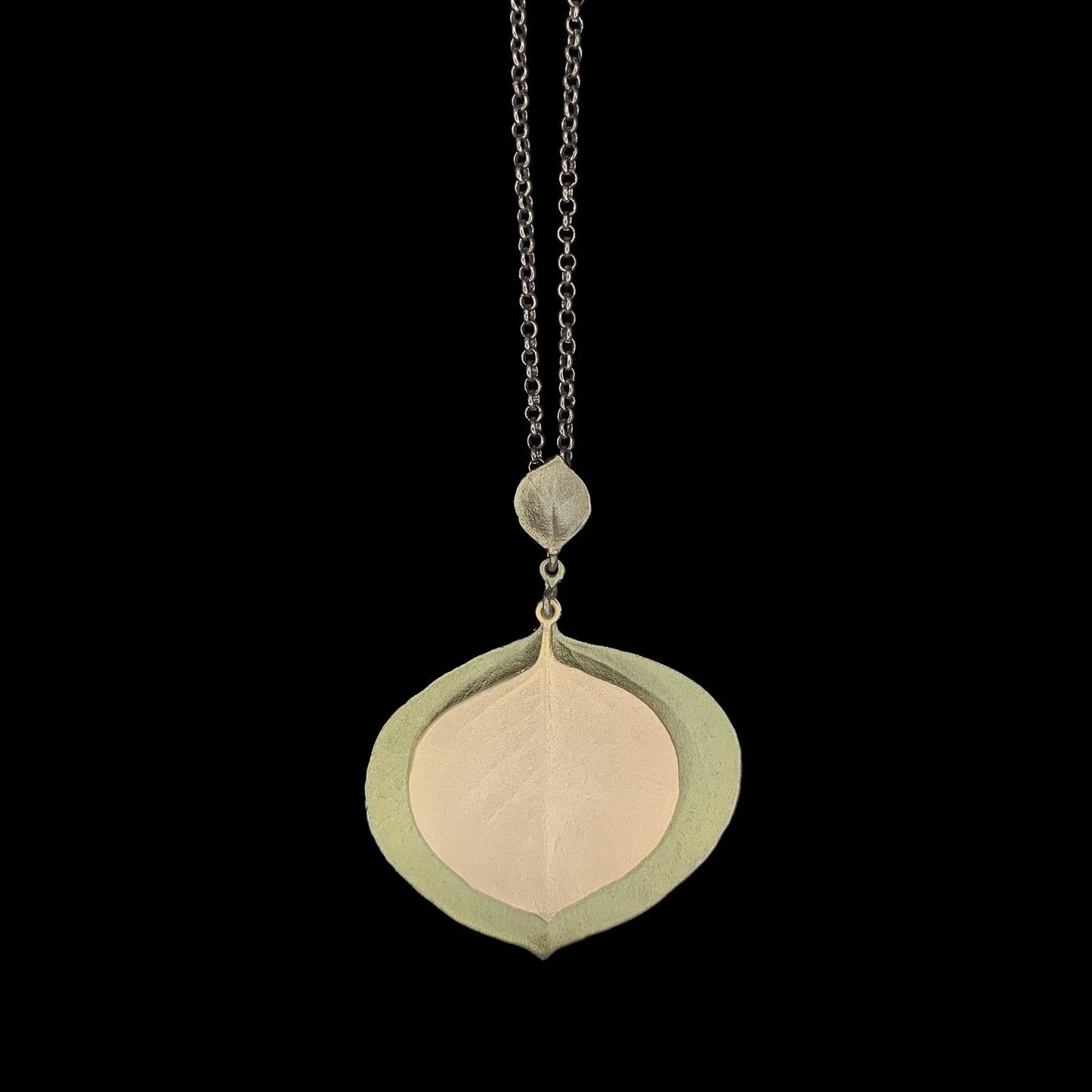 Michael Michaud Round Leaf Eucalyptus Pendant - Large Double Leaves