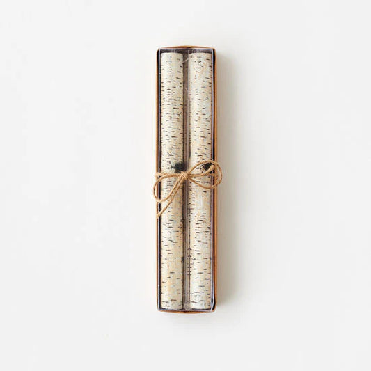 Birch Bark Taper Candles (Set of 2)