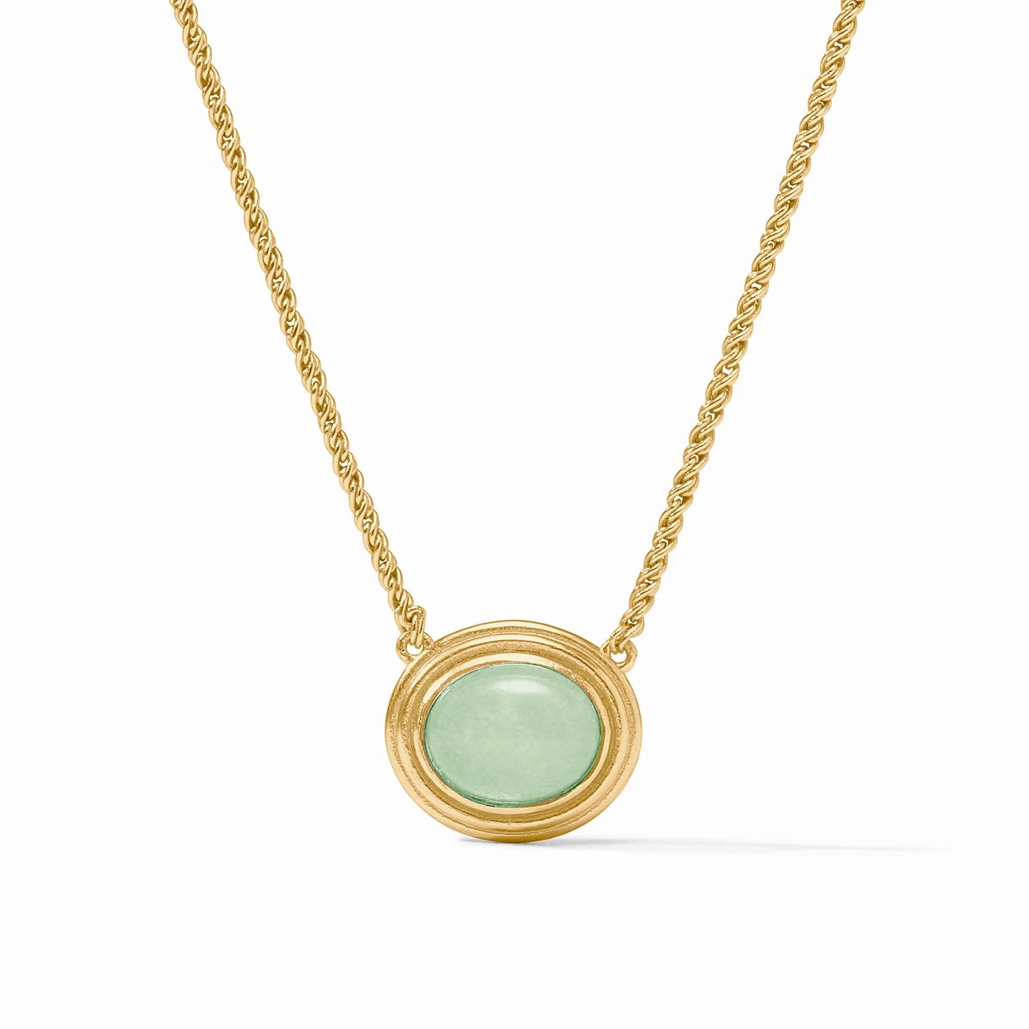 Julie Vos - Portofino Solitaire Necklace Aqua Jade