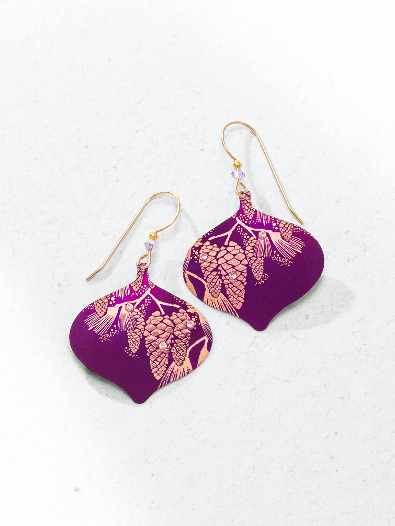 Holly Yashi Clara Ornament Earrings Royal Plum