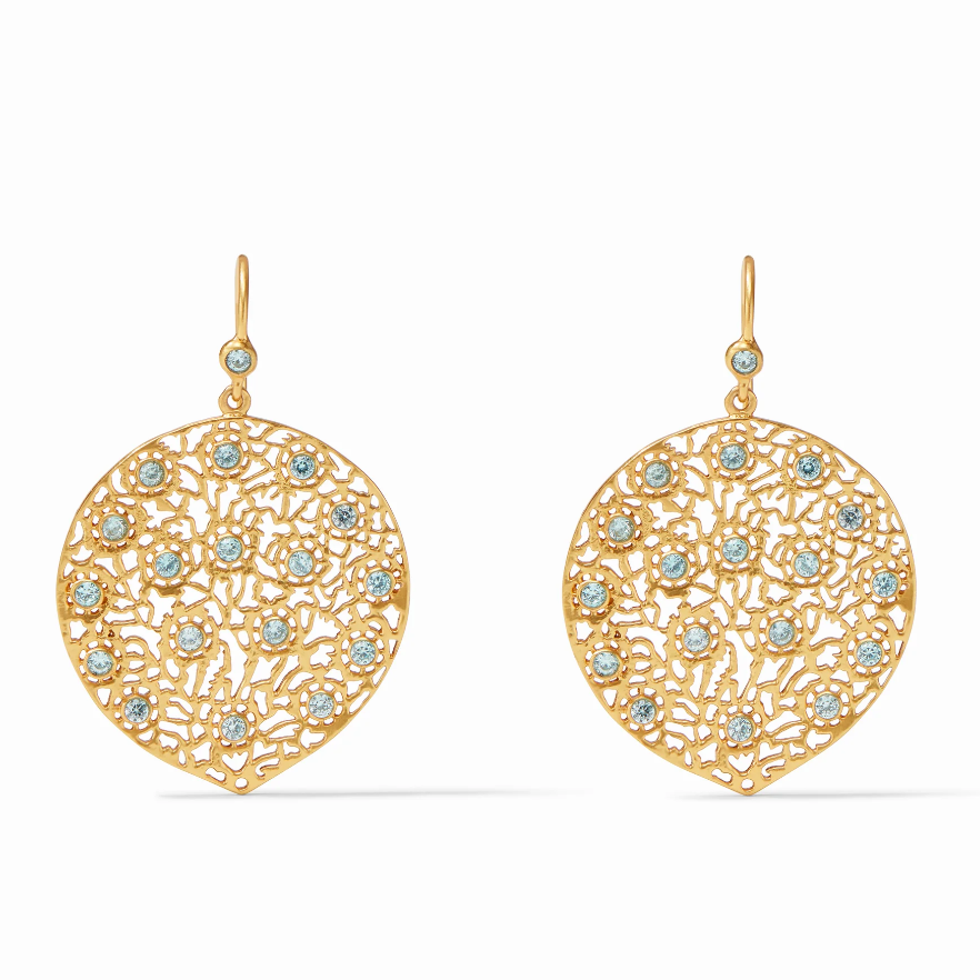 Julie Vos - Peacock Earring Bahamian Blue CZ
