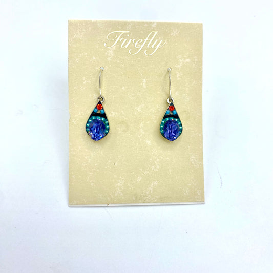 Firefly Crystal Drop Earrings - Tanzanite