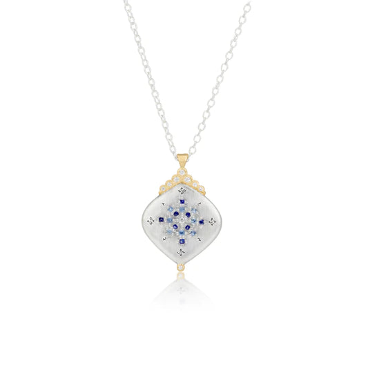 Adel Chefridi- Two Tone Pendant Sapphire and Aquamarine