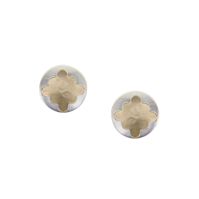Marjorie Baer Disc with Scalloped Square Earring