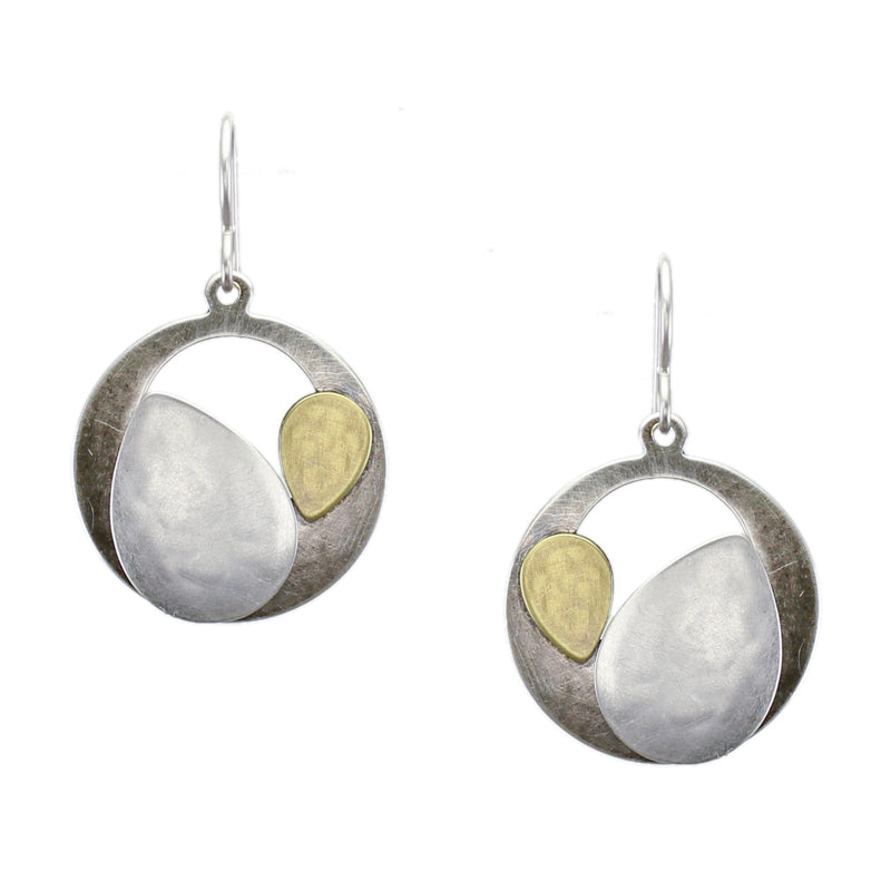 Marjorie Baer Cutout Disc and Leaves Earring