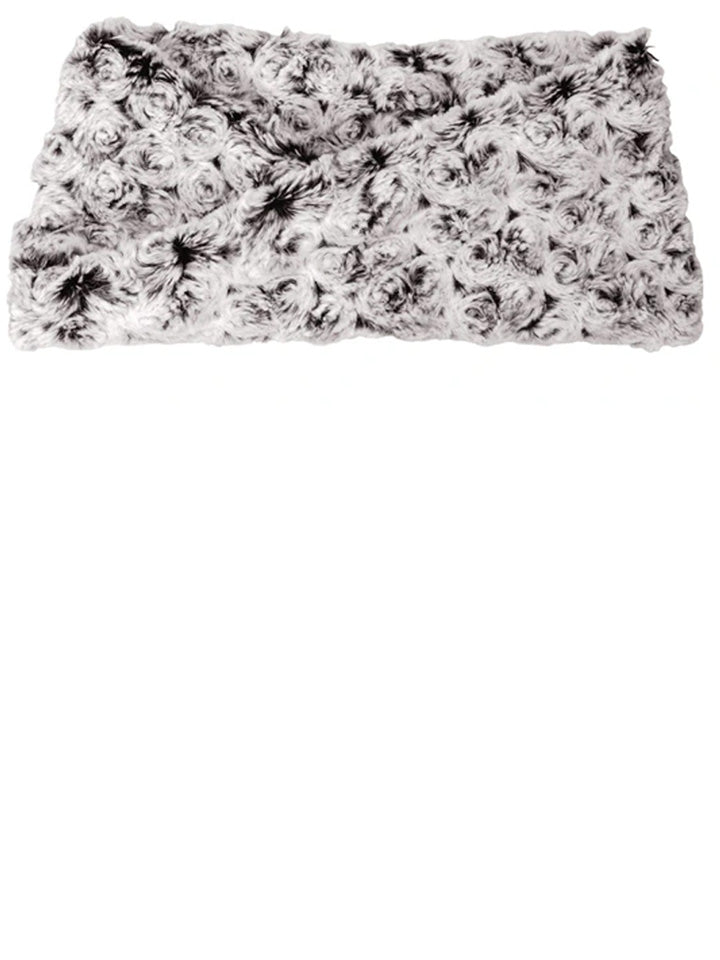 Faux Fur Rosebud Headband - Black