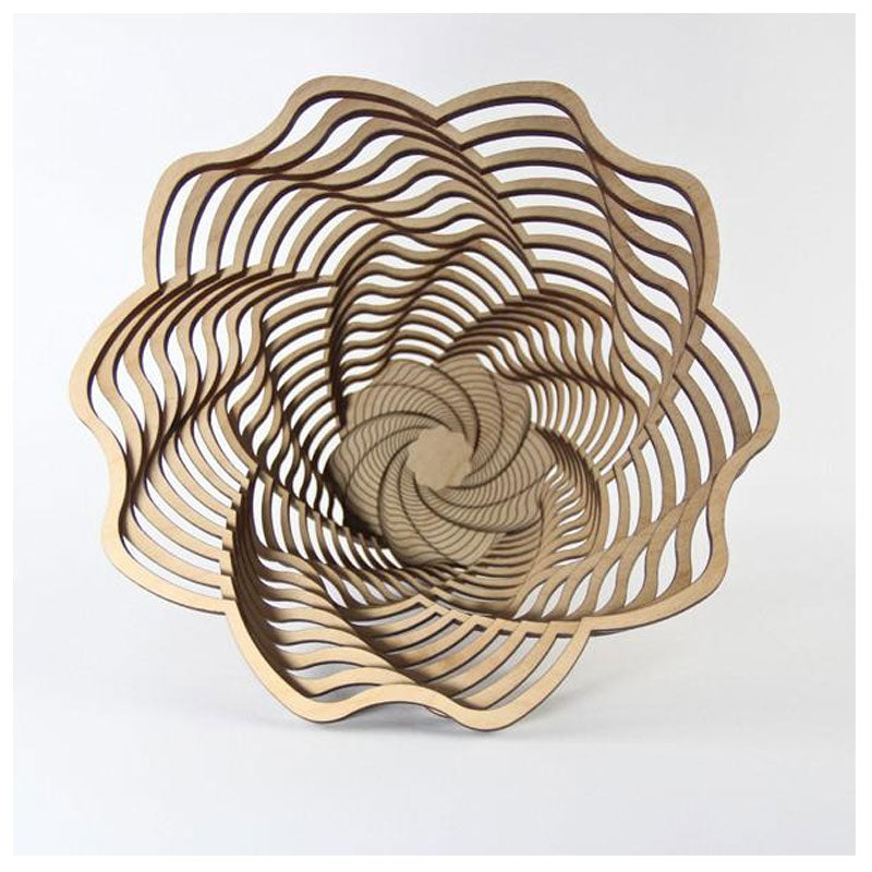 Laser Cut Wooden Bowl - Blossom