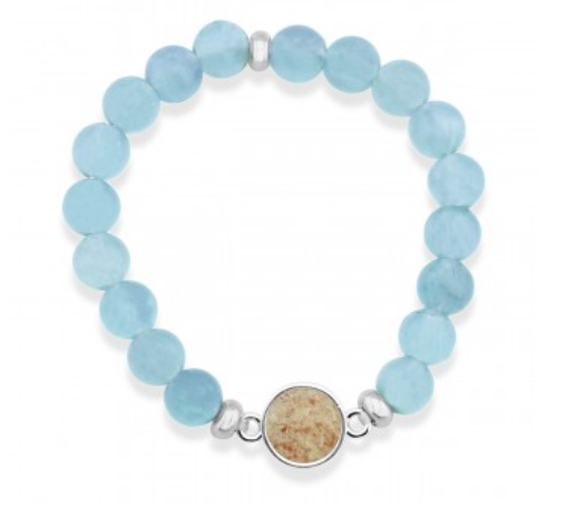 Dune- Beaches of Cape Cod Aqua Bead Bracelet