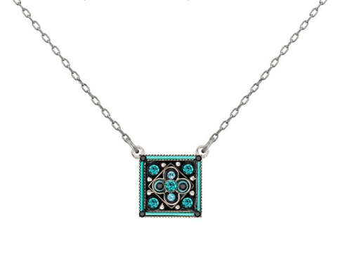 Firefly Turquoise Square Architecture Necklace