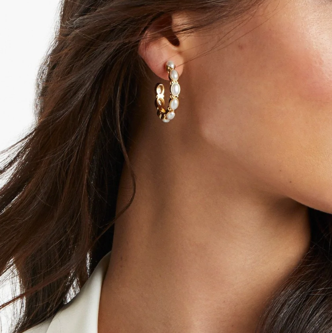 Julie Vos - Mykonos Hoop Gold/Pearl