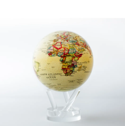 MOVA Globes- Yellow Geo Political World Map