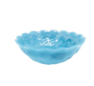 Mariposa Alabaster Aqua Small Scallop Rim Bowl