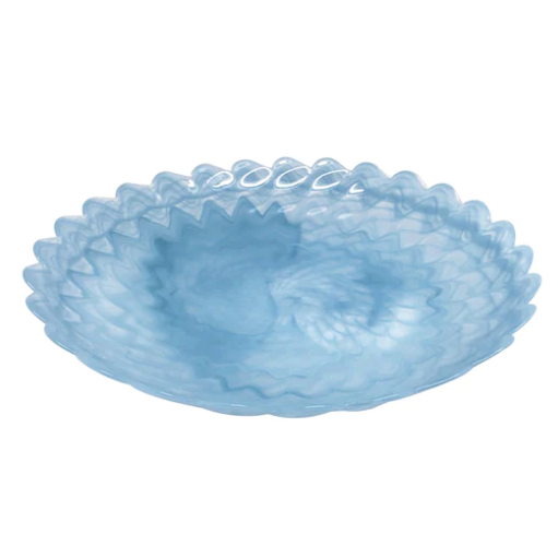 Mariposa Alabaster Aqua Large Scallop Rim Bowl