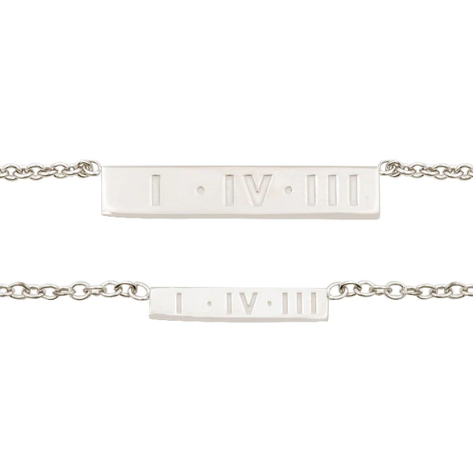 Lola & Company LOLA Love Code Sterling Silver Bar Necklace