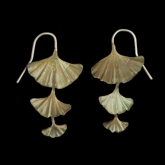Michael Michaud - Ginkgo Earrings - Triple Leaf