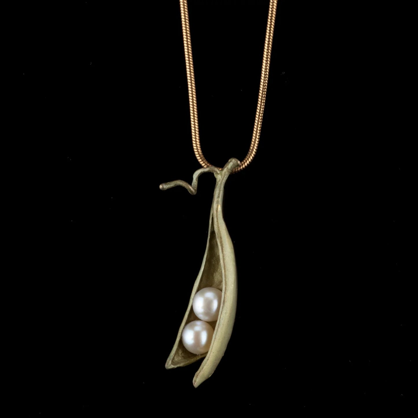 Michael Michaud Pea Pod Pendant - 2 Pearls