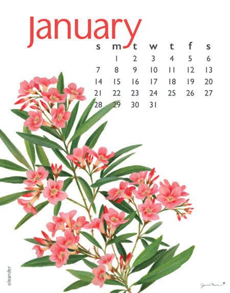 2024 Flowers Spiral Calendar