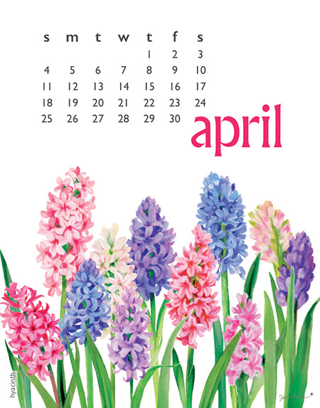 2027 Flowers Spiral 5x7 Calendar