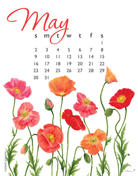 2027 Flowers Spiral 5x7 Calendar