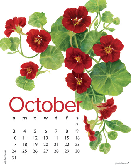 2027 Flowers Spiral 5x7 Calendar
