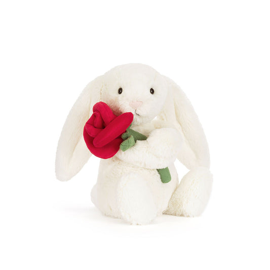 Jelly Cat Cream Bunny with Rose