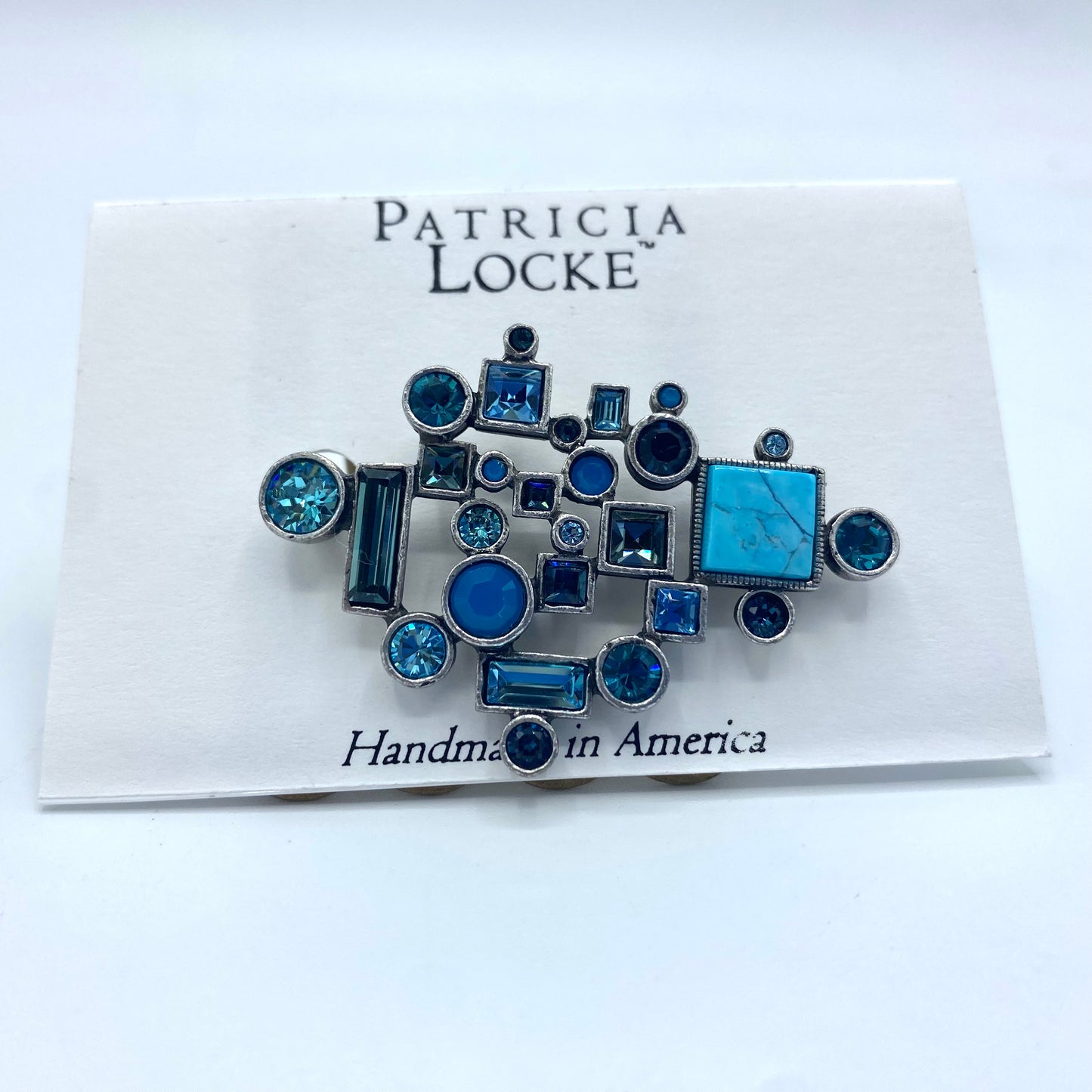 Patricia Locke - Improvisation Pin - Bermuda Blue