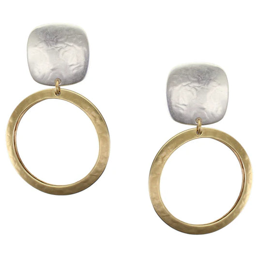 Marjorie Baer Rounded Square with Back to Back Post Earrings