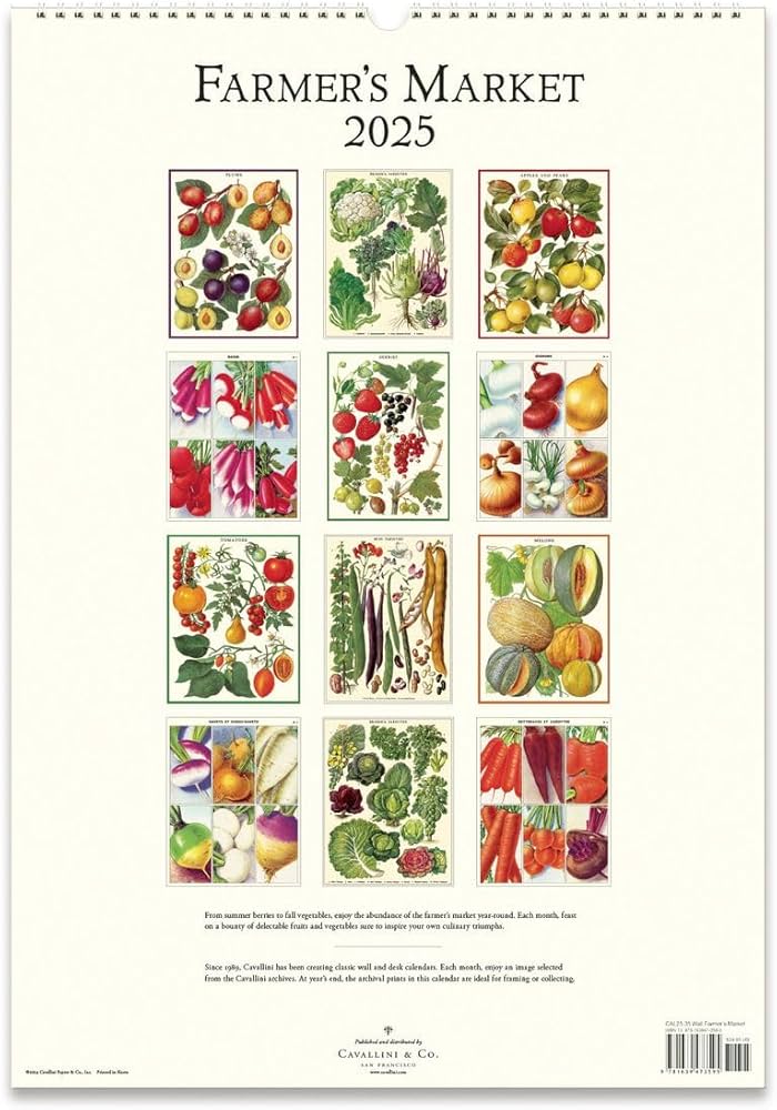 2025 Farmers Market Wall Calendar