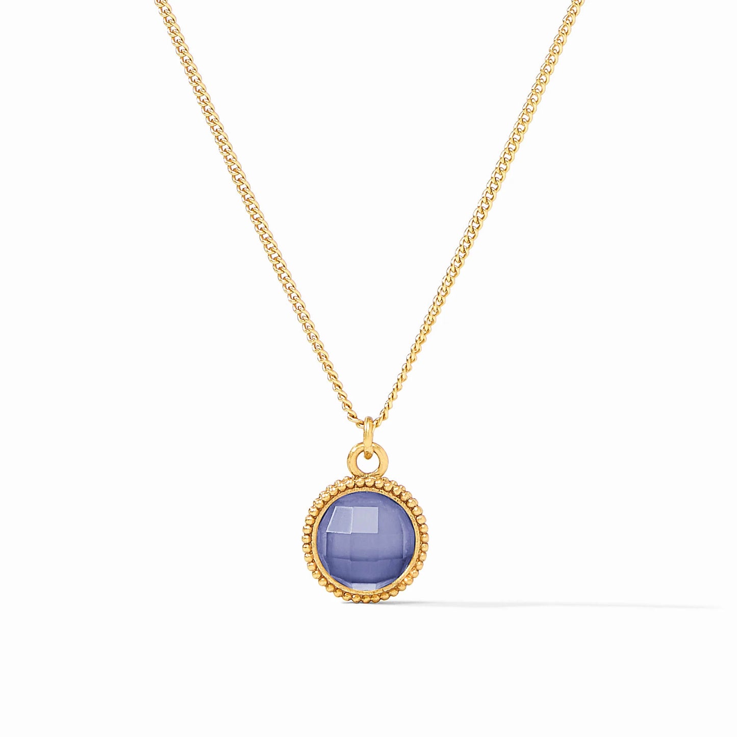 Julie Vos - Fleur-de-Lis Solitaire Necklace Iridescent Tanzanite Blue