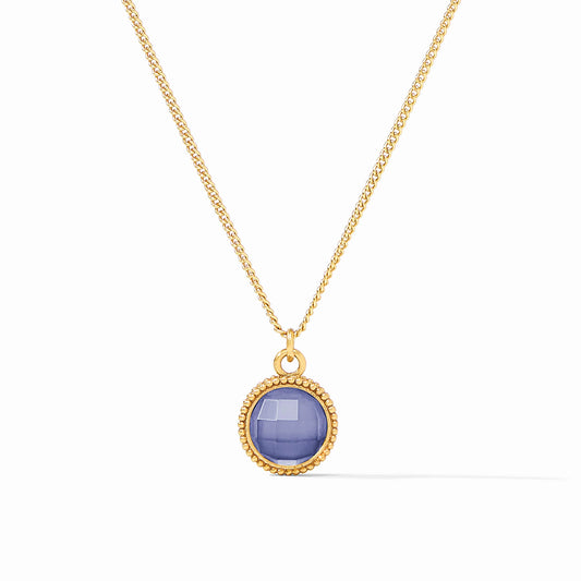 Julie Vos - Fleur-de-Lis Solitaire Necklace Iridescent Tanzanite Blue