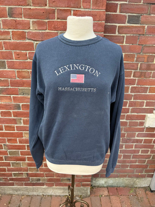 Lexington American Flag Crew Sweatshirt Navy