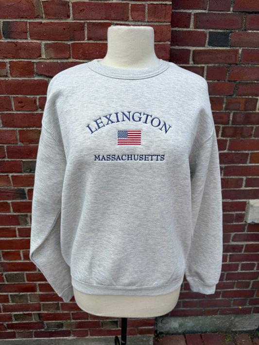Lexington American Flag Crew Sweatshirt Oatmeal
