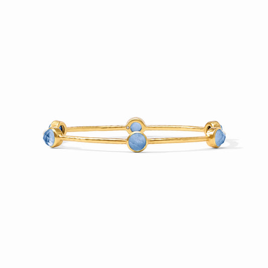 Julie Vos - Milano Bangle Iridescent Chalcedony Blue Medium