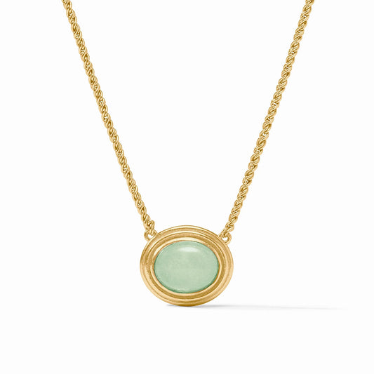 Julie Vos - Portofino Solitaire Necklace Aqua Jade