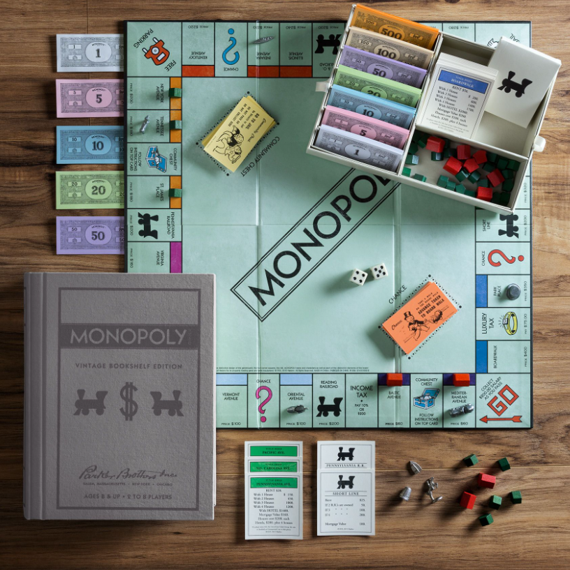 Vintage Bookshelf Monopoly