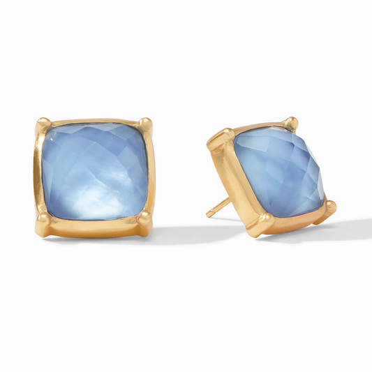 Julie Vos - Antonia Statement Stud Iridescent Chalcedony Blue