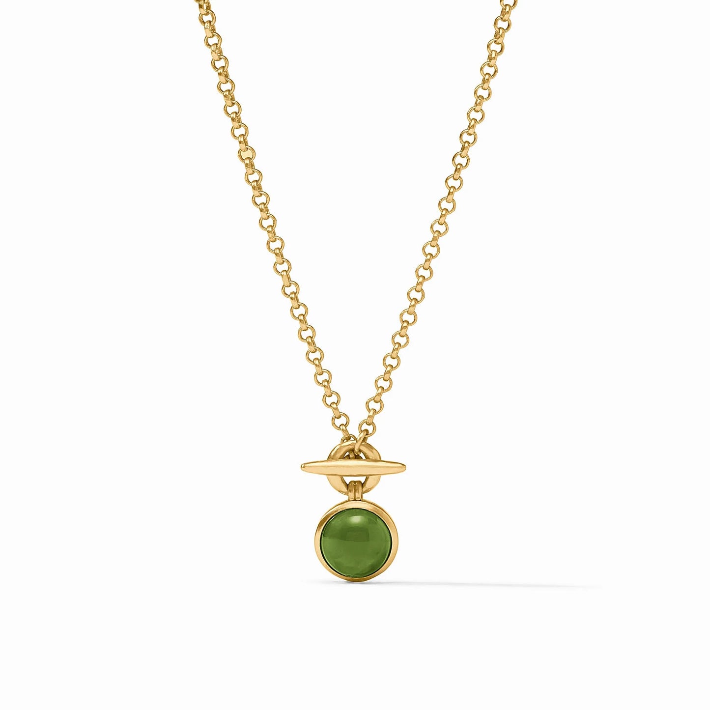 Julie Vos - Solara Solitaire Necklace Iridescent Palmetto Green