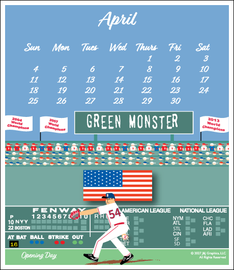 2027 J&J Graphics Boston Poster Calendar