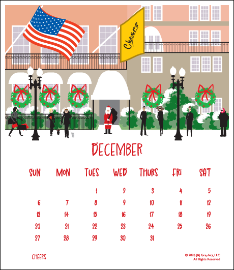 2026 J&J Graphics Boston Jewel Case Calendar