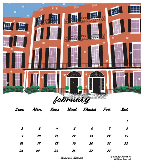 2025 J&J Graphics Boston Poster Calendar