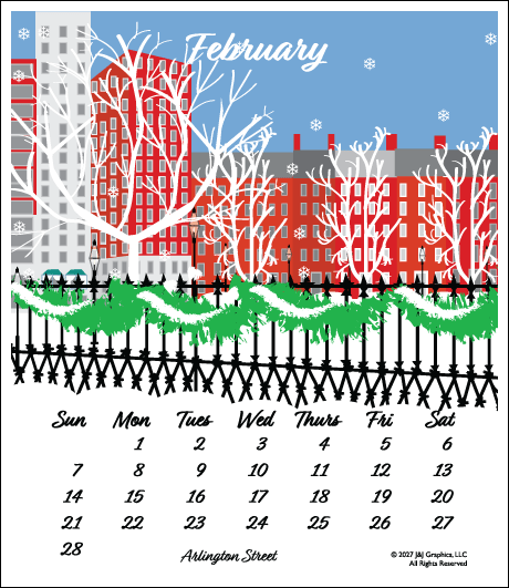 2027 J&J Graphics Boston Poster Calendar