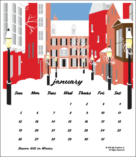 2025 J&J Graphics Boston Poster Calendar