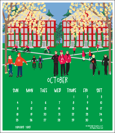 2026 J&J Graphics Boston Jewel Case Calendar