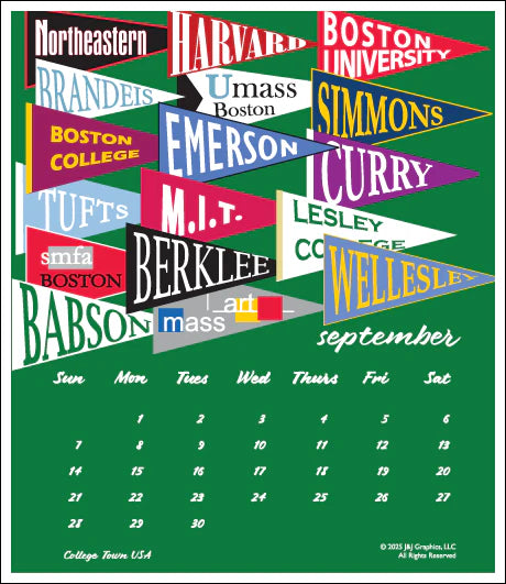 2025 J&J Graphics Boston Poster Calendar