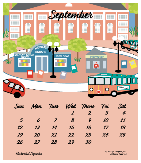 2027 J&J Graphics Boston Jewel Case Calendar